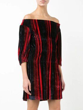 Sonia Rykiel Off-shoulder Velvet Dress, size S